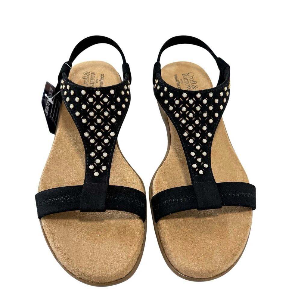 CROFT & BARROW Ortholite Comfort Women's Black & Diamanté Sandals Size /8 - Picture 12 of 12